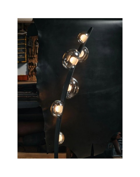 Postmodern glass matza floor lamp studio study bedroom living room sofa next to the long vertical light