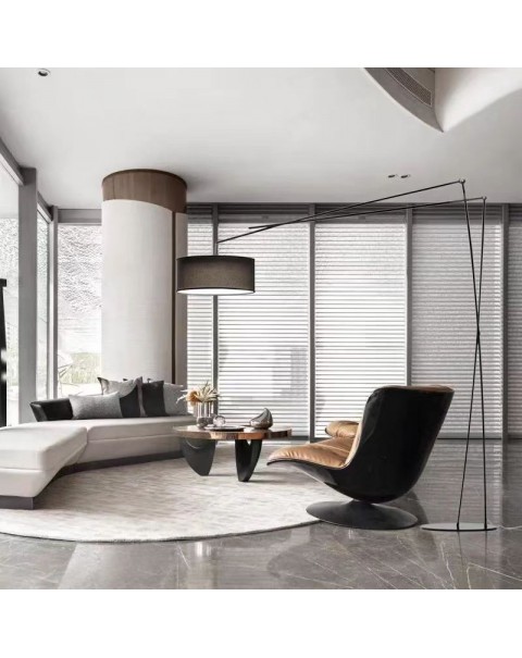Villa living room floor lamp sofa next to the coffee table Scandinavian minimalist design artistic sense of the showroom sales floor vertical light