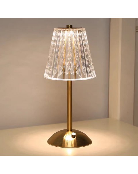 Table Lamp Bedroom Nightstand Lamp American Retro Light Luxury Diamond Crystal Lamp Premium Feeling Ambiance Lamp Touch Night Lights
