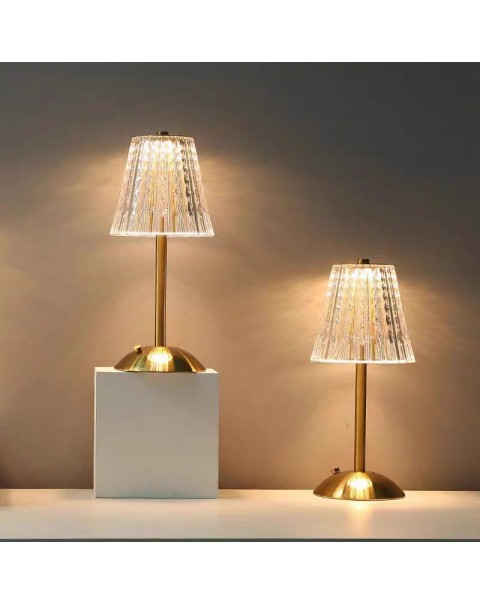 Table Lamp Bedroom Nightstand Lamp American Retro Light Luxury Diamond Crystal Lamp Premium Feeling Ambiance Lamp Touch Night Lights