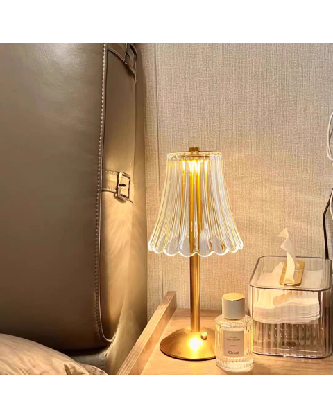Table Lamp Bedroom Nightstand Lamp American Retro Light Luxury Diamond Crystal Lamp Premium Feeling Ambiance Lamp Touch Night Lights