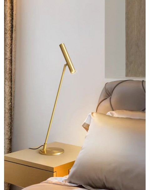 Scandinavian copper table lamp creative art sense bedroom bedside eye lamp simple living room study personalized reading table lamps