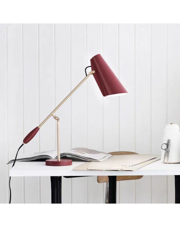 Scandinavian Creative Table Lamp Red Study Work La...