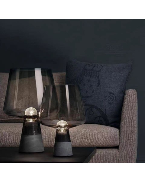 Scandinavian post-modern minimalist bedroom bedside cement lamp living room study lamp table lamp personalised creative glass small table lamps