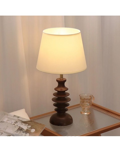 Vintage solid wood Nanyang style eye-care table lamps antique wabi-sabi style bedside lamps study living room bedroom ambient lighting