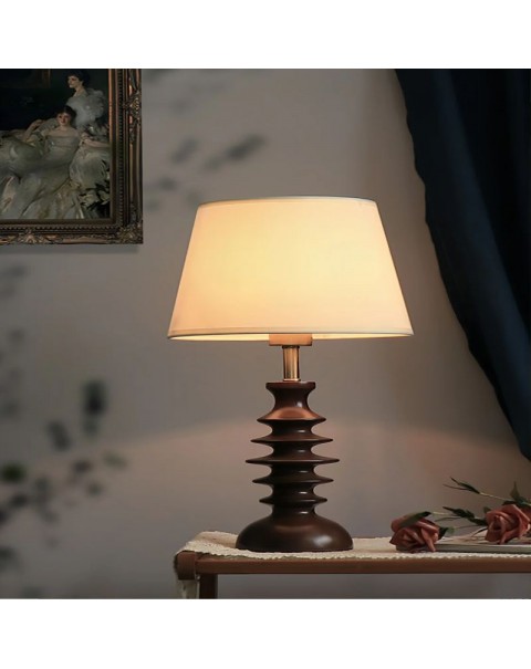 Vintage solid wood Nanyang style eye-care table lamps antique wabi-sabi style bedside lamps study living room bedroom ambient lighting