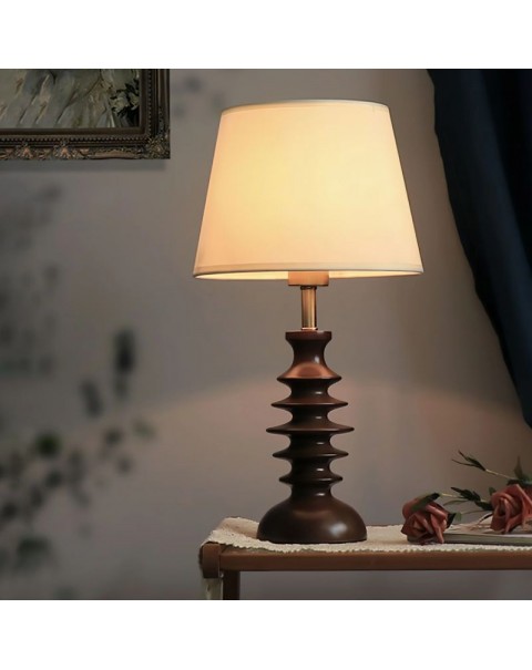 Vintage solid wood Nanyang style eye-care table lamps antique wabi-sabi style bedside lamps study living room bedroom ambient lighting