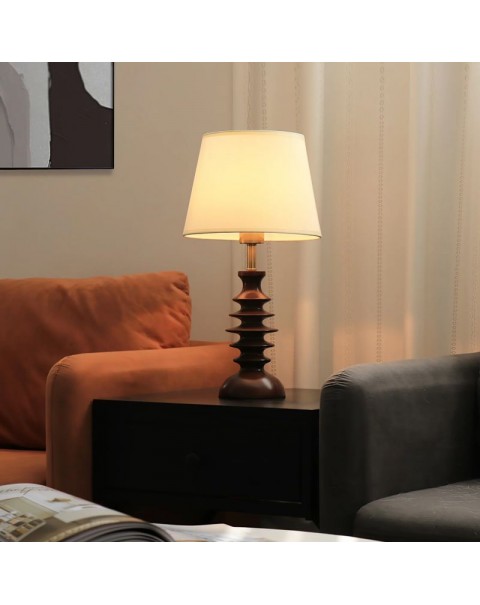 Vintage solid wood Nanyang style eye-care table lamps antique wabi-sabi style bedside lamps study living room bedroom ambient lighting