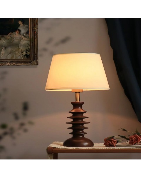 Vintage solid wood Nanyang style eye-care table lamps antique wabi-sabi style bedside lamps study living room bedroom ambient lighting