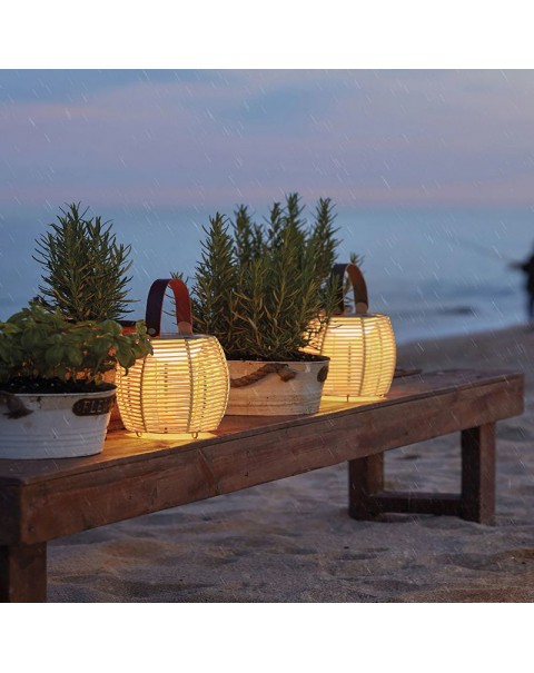 Outdoor Lights Waterproof Patio Carry Lamp Lawn Lamp Camping Lamp Garden Villa Outdoor Solar Handmade Weaving Lights