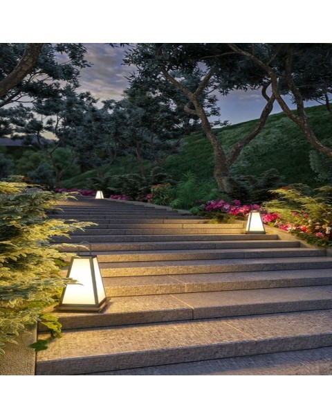 Solar Lawn Lamp Outdoor Waterproof Simple Garden Lamp Landscape Japanese Villa Garden New Chinese Floor Lamps