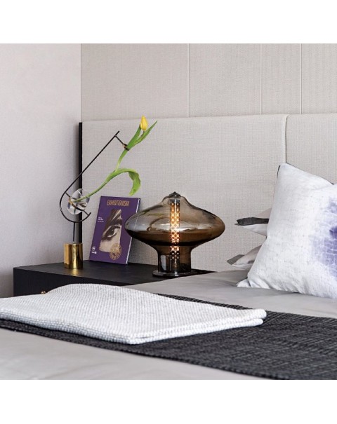 New modern Scandinavian marble table lamp creative simple designer study bedroom bedside travertine glass table lamps