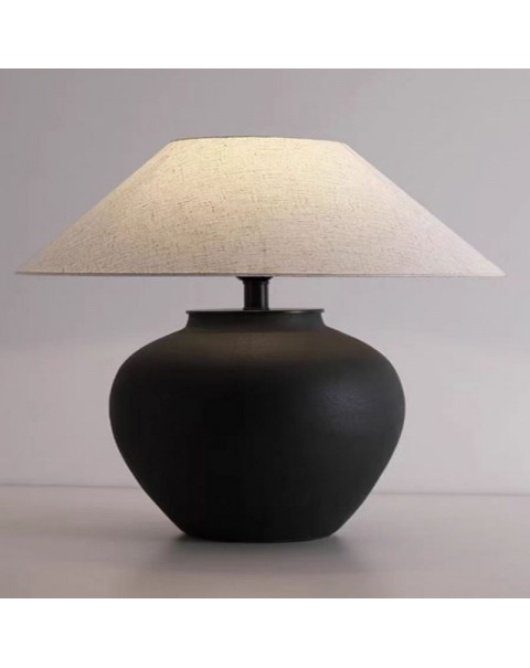 New Chinese Japanese wabi-sabi style ceramic table lamp living room bedroom bedside lamp retro B&B villa designer ornaments