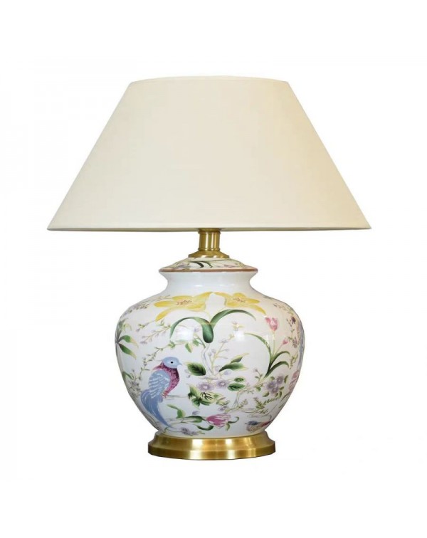 American Scandinavian copper bird ceramic table la...