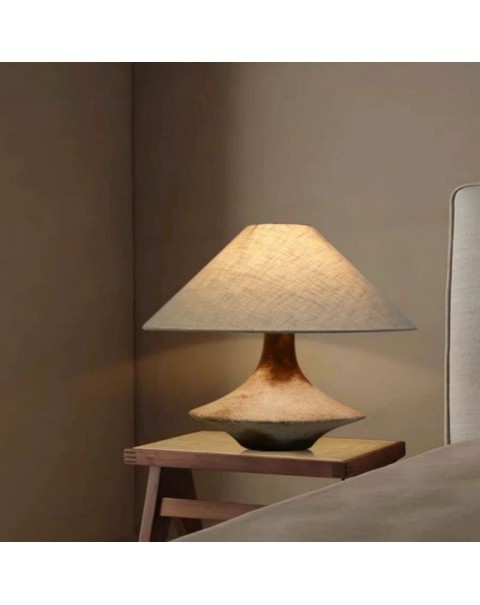 Wabi-sabi style table lamp earthenware pot Japanese simple modern living room bedroom bedside lamp B&B hotel designer ornaments