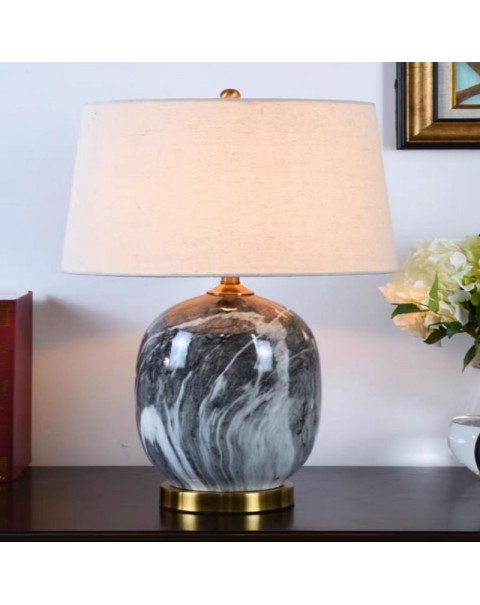 Scandinavian post-modern imitation marble ceramic table lamp living room home bedroom bedside lamp study room simple American table lamps