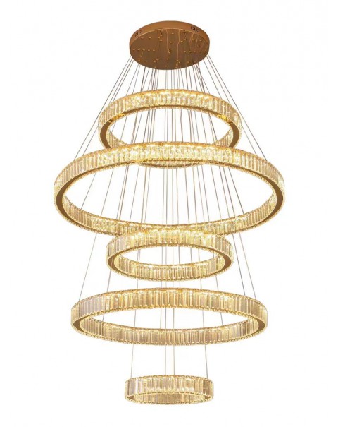 Building in the building living room large chandelier modern simple hollow loft staircase lights light luxury duplex villa crystal chandelier