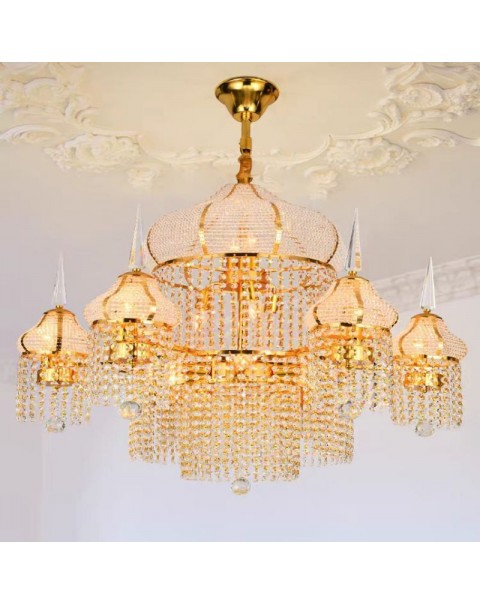 Vintage European villa hotel chandelier banquet hall club reception hall lamps and lanterns export foreign trade mosque crystal lamps
