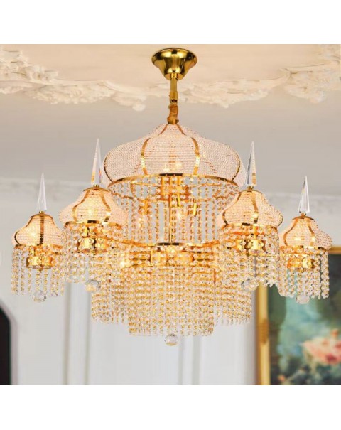 Vintage European villa hotel chandelier banquet hall club reception hall lamps and lanterns export foreign trade mosque crystal lamps