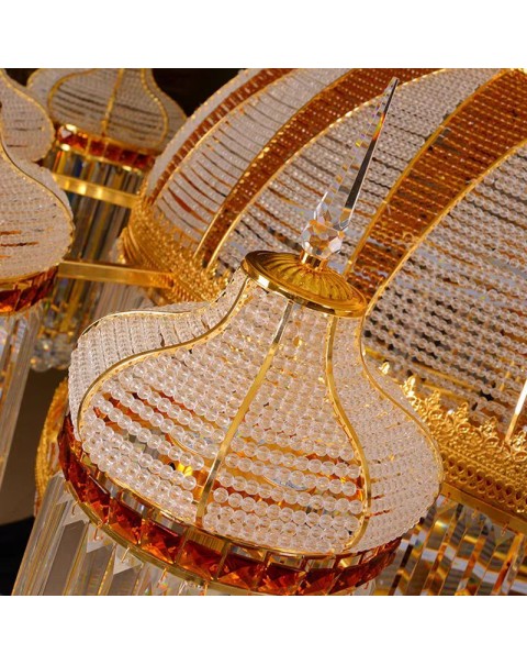 Villa crystal lamp living room chandelier luxury atmosphere duplex large chandelier hotel hollow leaping floor staircase lights