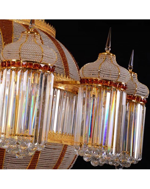 Villa crystal lamp living room chandelier luxury atmosphere duplex large chandelier hotel hollow leaping floor staircase lights