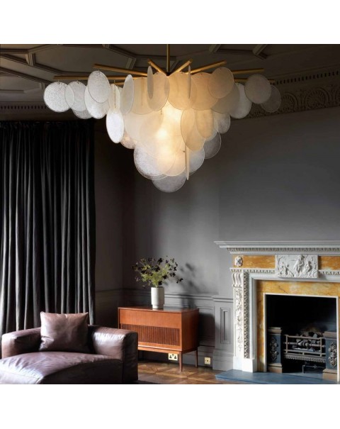 MOFAS post-modern light luxury pine cone ball living room dining room bedroom study villa model room Scandinavian glass chandelier