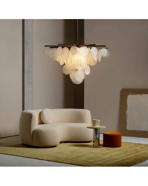 MOFAS post-modern light luxury pine cone ball living room dining room bedroom study villa model room Scandinavian glass chandelier