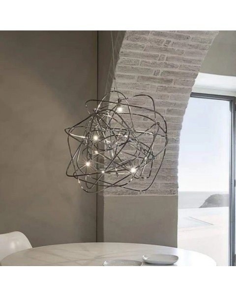 Post-modern minimalist restaurant bar chandelier soft furnishing designer style graffiti creative art personalized stainless steel light